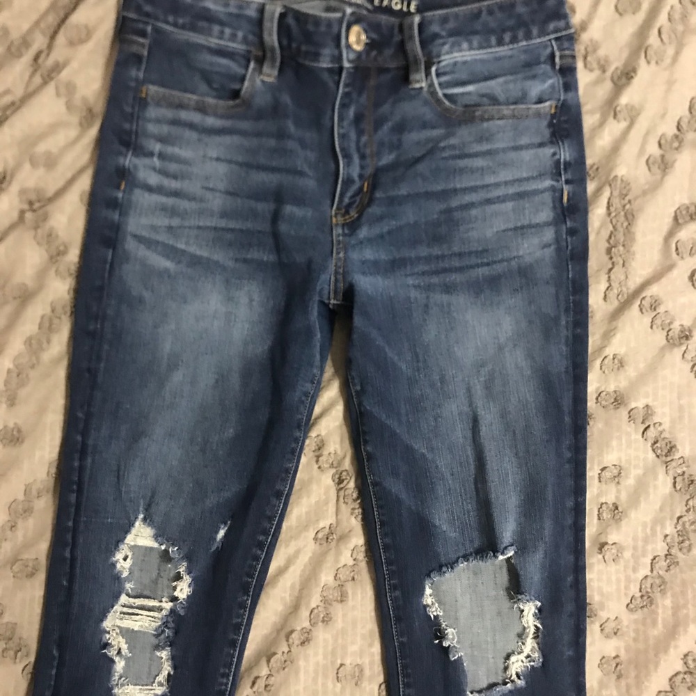 Dark wash ripped American Eagle jeans